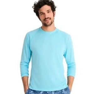 johnnie-O Gavin Long Sleeve Sun Shirt Bondi Blue NWOT